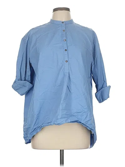 Pre-owned Love, Bonito 3/4 Sleeve Button Down Shirt In Blue