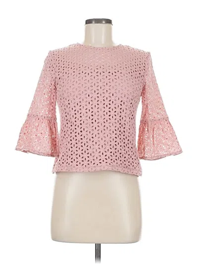 Pre-owned Love, Bonito 3/4 Sleeve Top Pink Square Neckline Tops