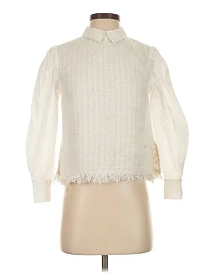 Pre-owned Love, Bonito Long Sleeve Blouse In White