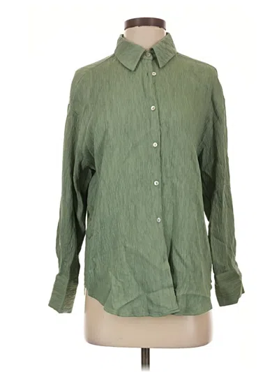 Pre-owned Love, Bonito Long Sleeve Button Down Shirt In Green