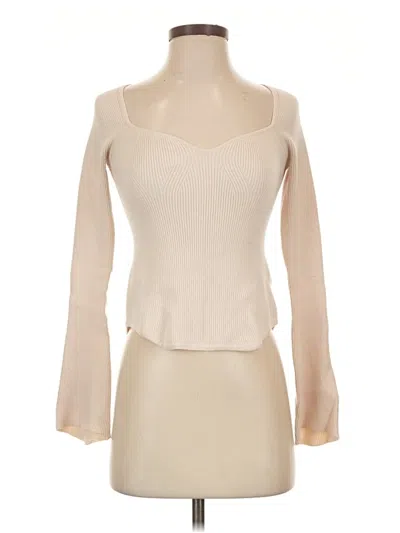 Pre-owned Love, Bonito Long Sleeve Top Ivory Sweetheart Neckline Tops