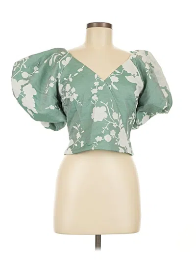 Pre-owned Love, Bonito Short Sleeve Blouse In Green