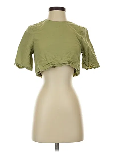 Pre-owned Love, Bonito Short Sleeve Top Green Sweetheart Neckline Tops