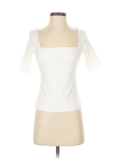 Pre-owned Love, Bonito Short Sleeve Top Ivory Sweetheart Neckline Tops In White