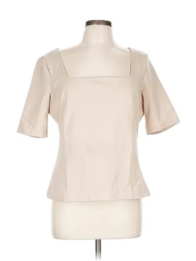 Pre-owned Love, Bonito Short Sleeve Top Tan Square Neckline Tops In Brown