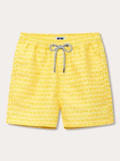 Love Brand & Co. Men's Turtle Light Staniel Swim Shorts In Yellow