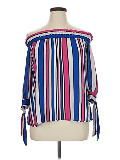Pre-owned Love By Design 3/4 Sleeve Blouse In Blue