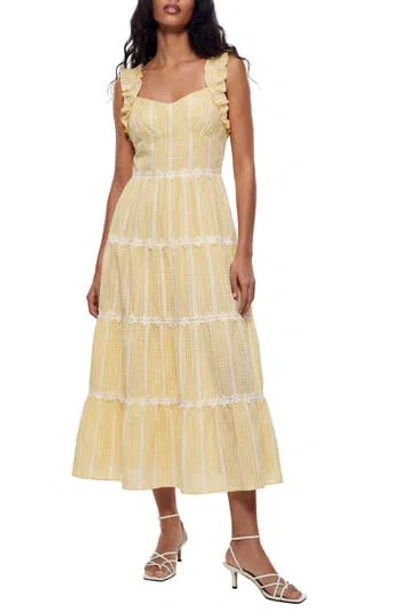 Love By Design Alabama Ruffle Sleeve Tiered Maxi Dress In Animal Print