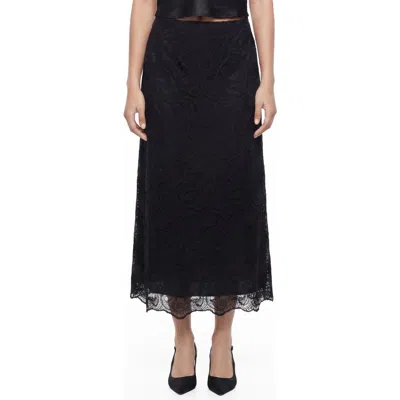 Love By Design Antonia Lace Midi Skirt In Black