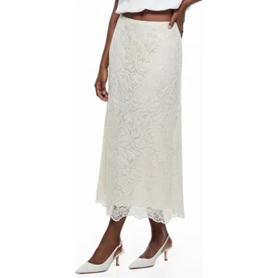 Love By Design Antonia Lace Midi Skirt In White