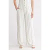 Love By Design April High Waist Wide Leg Pants In Gardenia/black Stripe