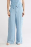 Love By Design April High Waist Wide Leg Pants In Light Chambray