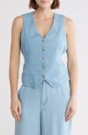 Love By Design April V-neck Vest In Light Chambray