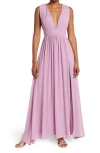 Love By Design Athen Plunging V-neck Maxi Dress In Lavender Purple