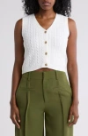 Love By Design Brea Button Front Vest In Gardenia