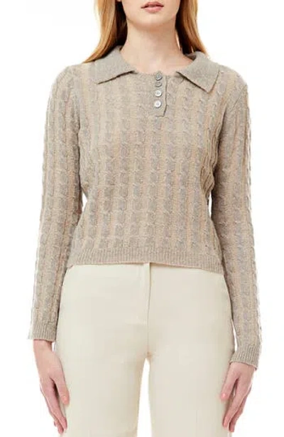 Love By Design Clara Ribbed Sweater In Grey/taupe