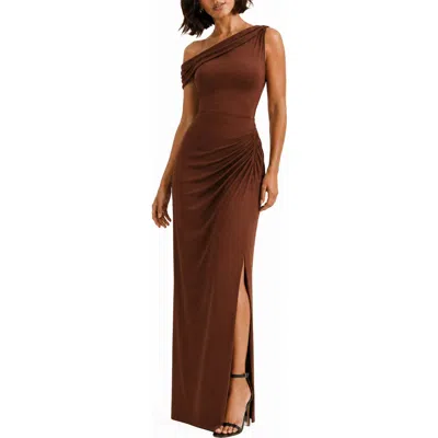 Love By Design Daya Off The Shoulder Maxi Dress In Brown