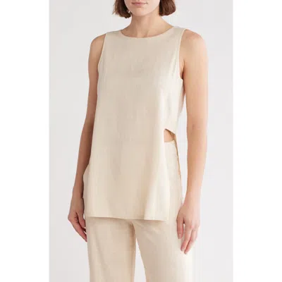 Love By Design Delilah Open Side Sleeveless Top In Tapioca