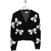 Love By Design Frankie Bow V-neck Cardigan In Black