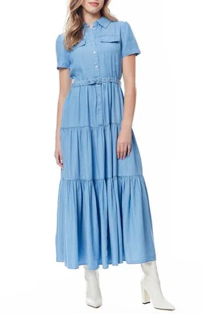 Love By Design Hailey Western Maxi Shirtdress In Blue