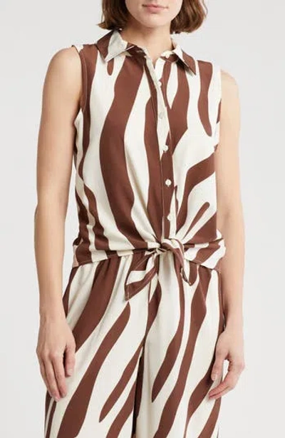 Love By Design Harper Print Sleeveless Blouse In Harper Zebra