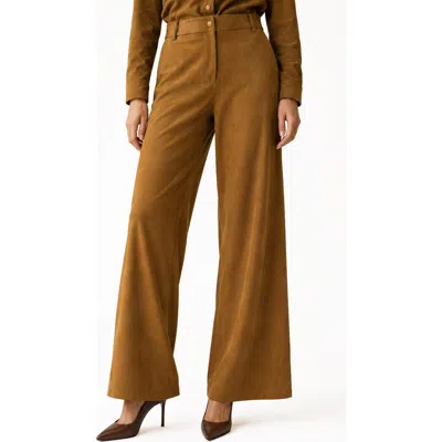 Love By Design Hoda Flare Leg Pants In Tobacco Brown