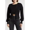 Love By Design Juliet Double Breasted Crop Cardigan In Black