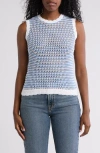 Love By Design Katelyn Open Knit Tank Top In Antique White/allure