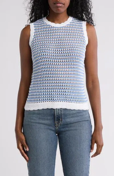 Love By Design Katelyn Open Knit Tank Top In Antique White/allure
