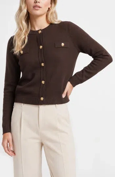 Love By Design Keira Chest Pocket Cardigan In Java