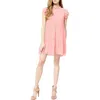 Love By Design Kelsey Chiffon Mini Swiss Dot Dress In Rose Petal