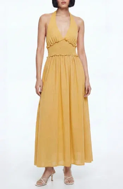 Love By Design Nina Patterned Halter Maxi Dress In Yellow