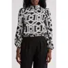 Love By Design Seraphine Long Sleeve Mock Neck Top In Framed Geo