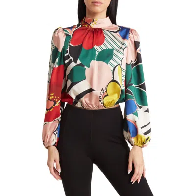 Love By Design Seraphine Long Sleeve Mock Neck Top In In Bloom