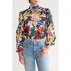 Love By Design Seraphine Long Sleeve Mock Neck Top In Tropic Punch