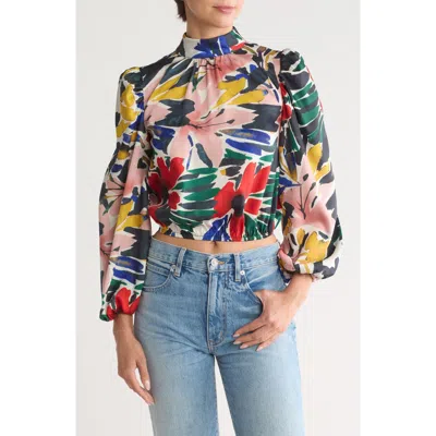 Love By Design Seraphine Long Sleeve Mock Neck Top In Tropic Punch