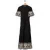 Love By Design Southampton Embroidered Maxi Shirtdress In Black