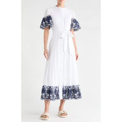 Love By Design Southampton Embroidered Maxi Shirtdress In White
