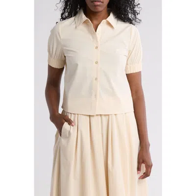 Love By Design Suzanne Collar Top In Tapioca
