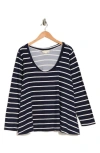 Love By Design Tara Long Sleeve Top In Navy White Stripe 2