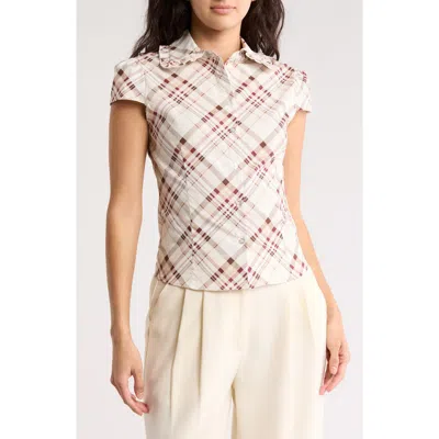 Love By Design Tate Frill Collar Poplin Shirt In Multi