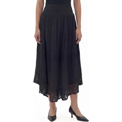 Love By Design Viola Lace Trim Skirt In Blue