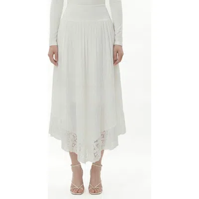 Love By Design Viola Lace Trim Skirt In White