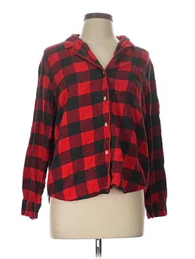 Pre-owned Love By Gap Long Sleeve Button Down Shirt In Red