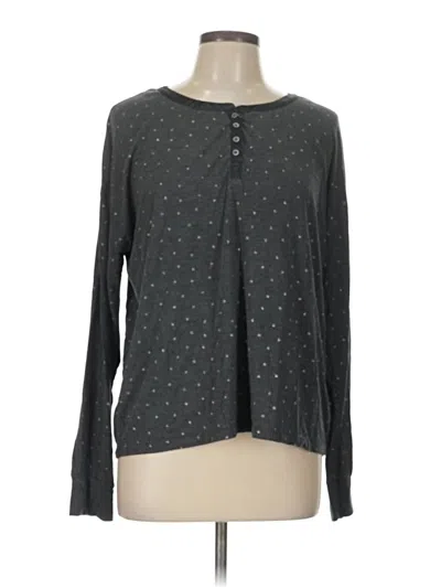 Pre-owned Love By Gap Long Sleeve Henley Shirt In Gray
