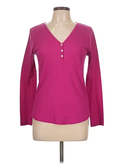 Pre-owned Love By Gap Long Sleeve Henley Shirt In Pink