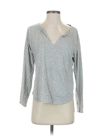 Pre-owned Love By Gap Long Sleeve Henley Shirt In Silver