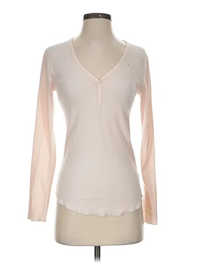 Pre-owned Love By Gap Long Sleeve Henley Shirt In White