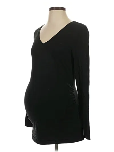 Pre-owned Love By Gap Long Sleeve Top Black V-neck Tops