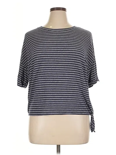 Pre-owned Love By Gap Short Sleeve Top Gray Boatneck Tops